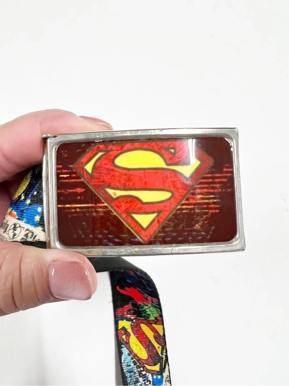 Superman Mens Red & Yellow Emblem Im Your Superman Adjustable Buckle Mens Belt